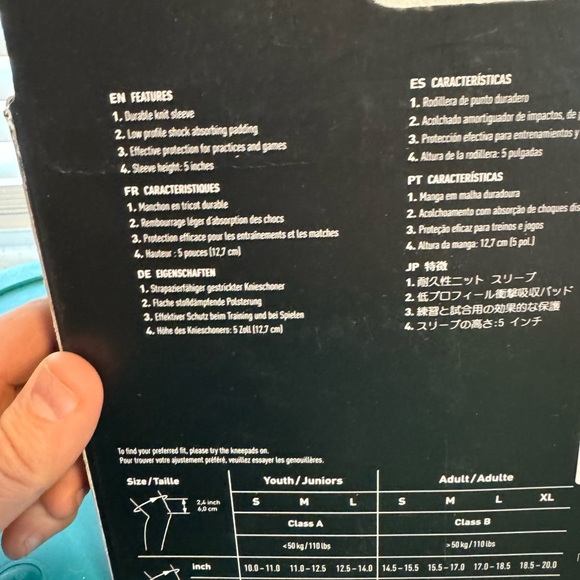 adidas 5 inch Black kneepads. Unisex. Size Large. New in box. USA Volleyball - Picture 3 of 4